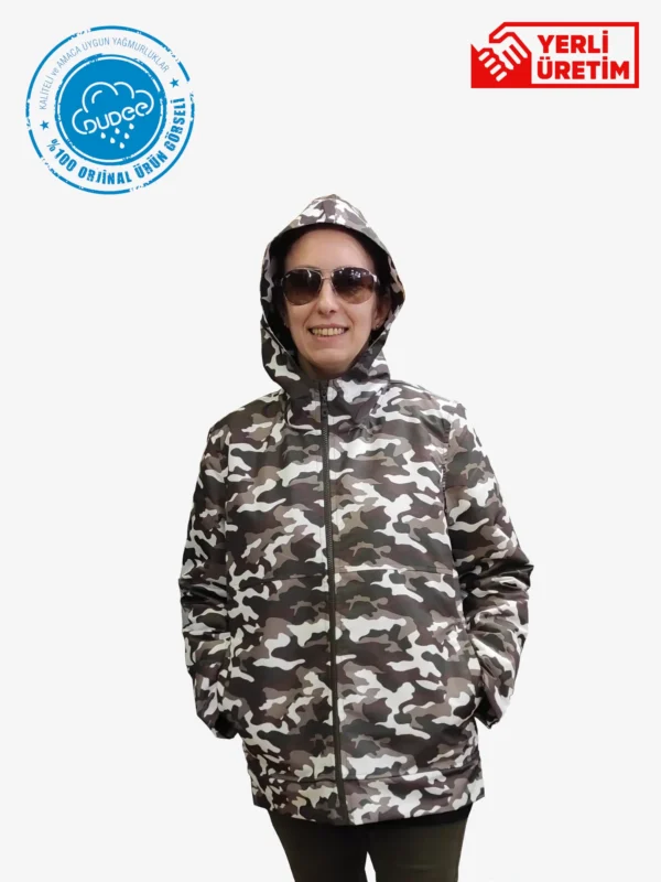 Kamuflaj Desen Ceket Yağmurluk