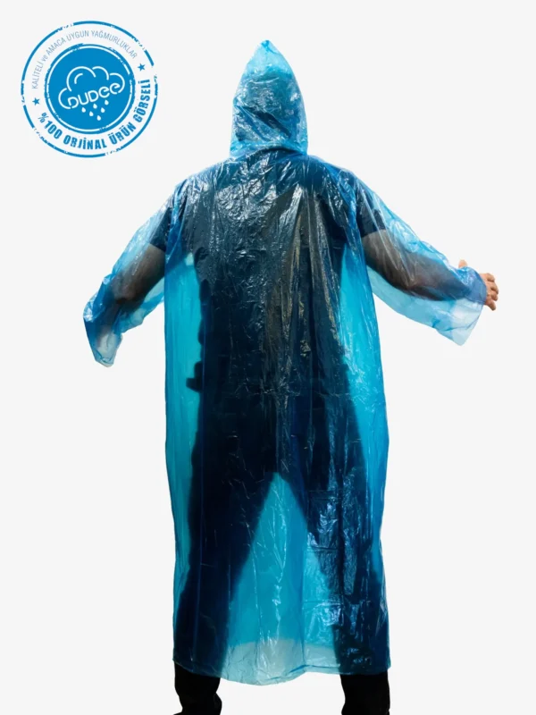 Kollu Panço Mavi Yağmurluk
