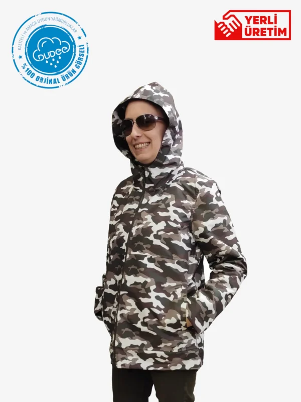 Kamuflaj Desen Ceket Yağmurluk