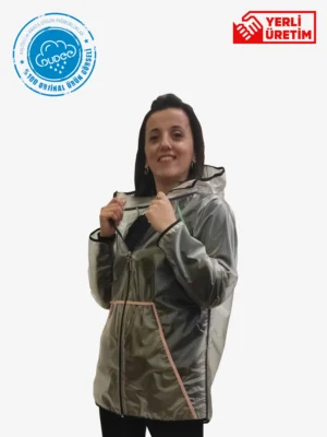 Şeffaf Kadın Ceket Yağmurluk
